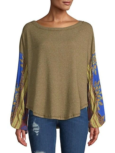 Free People Blossom Thermal Top In Army