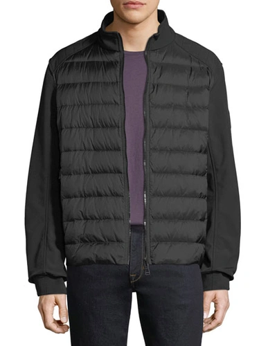 Belstaff Men's Harpford Soft-shell Down Puffer Jacket In Black