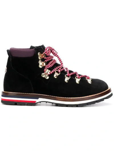 Moncler Blanche Lace-up Boots In Black/multicolor
