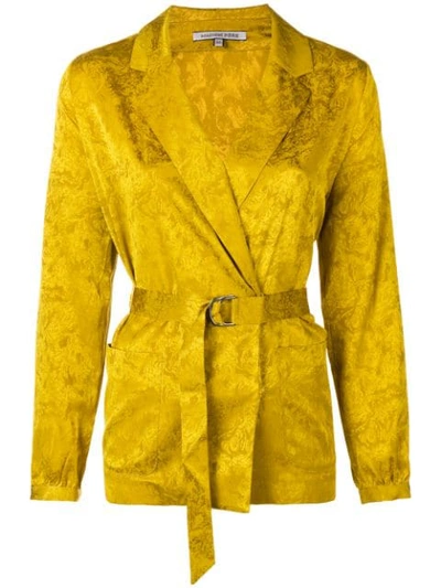Maison Père Belted Blouse In Yellow