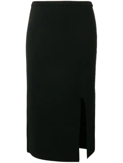 Diane Von Furstenberg Dvf  Side Slit Pencil Skirt - Black
