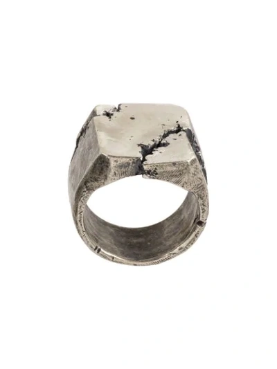 Tobias Wistisen Fractured Chevalière Ring - Metallic