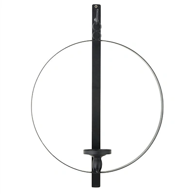 Raz Imports 20.75" Circular Wall Mount Candle Sconce In Black