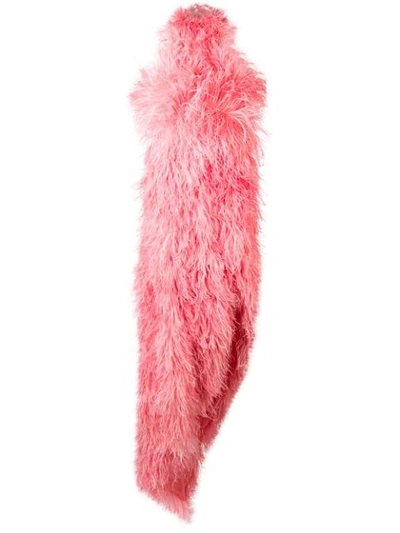 Attico Side Slit Feather Dress - Pink