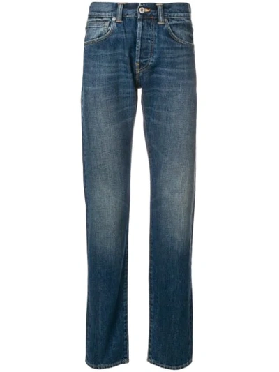 Edwin Mid Rise Stonewashed Jeans In Blue