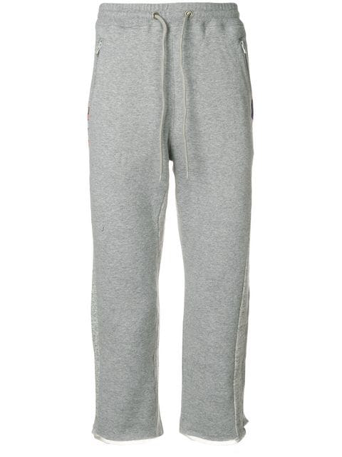 Facetasm Drawstring Cropped Track Pants In Grey | ModeSens