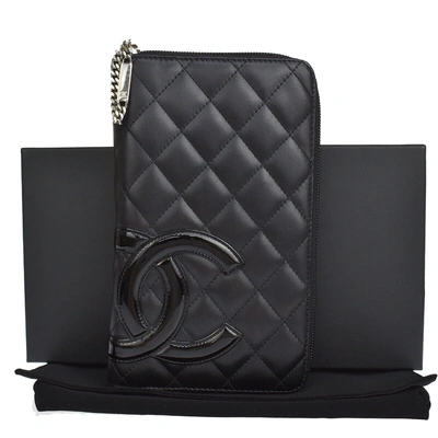 Pre-owned Chanel Cambon Leather Wallet () In Black