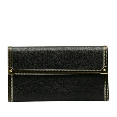 Pre-owned Louis Vuitton Porte Tresor International Leather Wallet () In Black