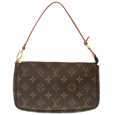 Pre-owned Louis Vuitton Pochette Accessoire Canvas Clutch Bag () In Brown