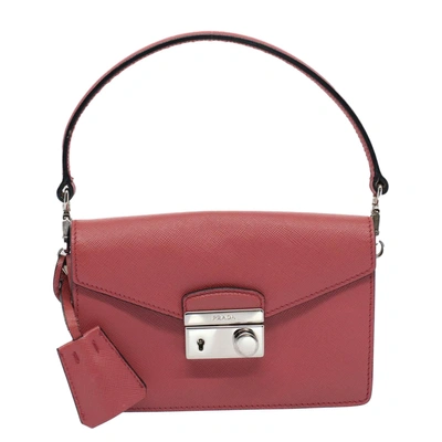 Prada Saffiano Leather Clutch Bag () In Pink