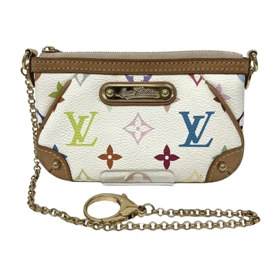 Pre-owned Louis Vuitton Milla Canvas Clutch Bag () In White