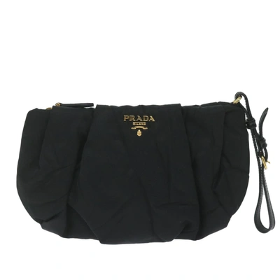 Prada Tessuto Synthetic Clutch Bag () In Black