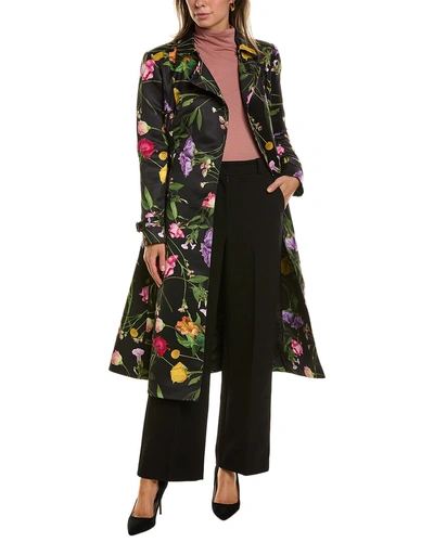 Ted Baker Double-breasted Trench Coat In Multi