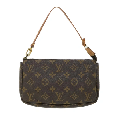 Pre-owned Louis Vuitton Pochette Accessoire Canvas Clutch Bag () In Brown