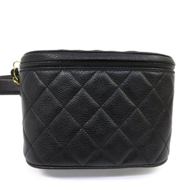Pre-owned Chanel Vintage Leather Clutch Bag () In Black