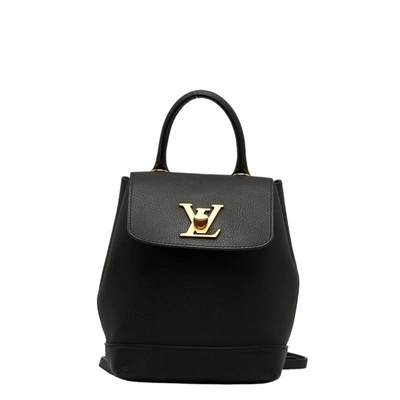 Pre-owned Louis Vuitton Lockme Leather Backpack Bag () In Black