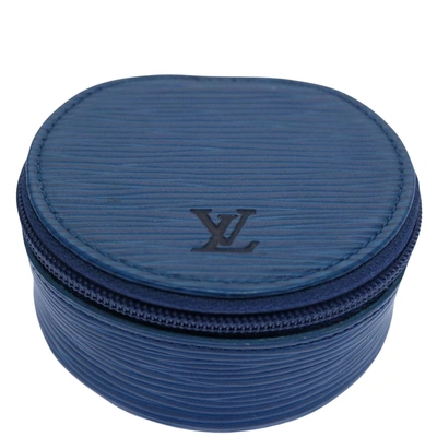 Pre-owned Louis Vuitton Ecrin Leather Clutch Bag () In Blue