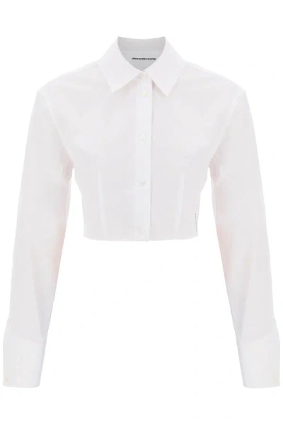 Alexander Wang Short Structured Cotton Shirt In White