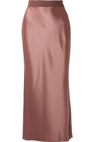 Theory Satin Maxi Skirt In Copper