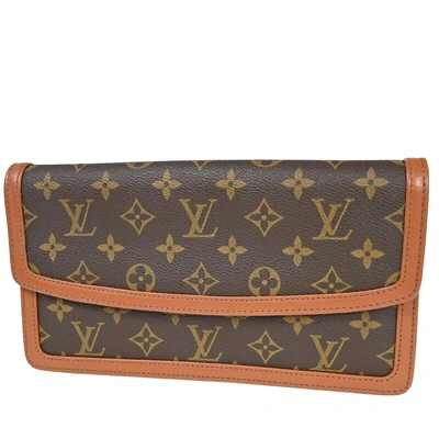Pre-owned Louis Vuitton Pochette Dame Canvas Clutch Bag () In Brown
