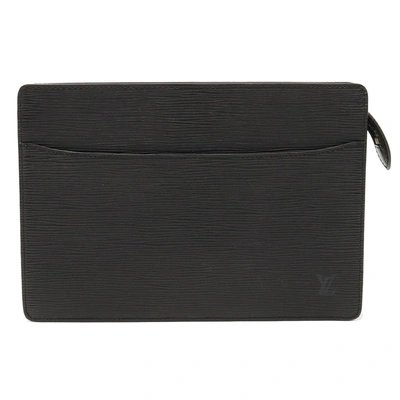 Pre-owned Louis Vuitton Pochette Leather Clutch Bag () In Black