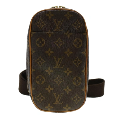 Pre-owned Louis Vuitton Pochette Gange Canvas Clutch Bag () In Brown