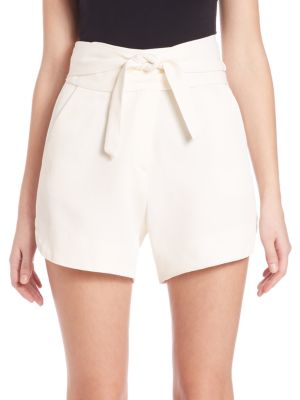 Iro Magik High-waist Belted Shorts, Ecru In White | ModeSens