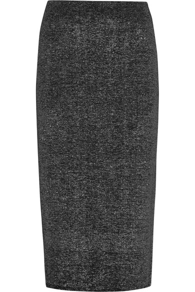 Jil Sander Metallic Stretch-wool Skirt In Silver | ModeSens