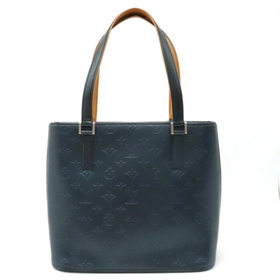 Pre-owned Louis Vuitton Stockton Canvas Shoulder Bag () In Blue