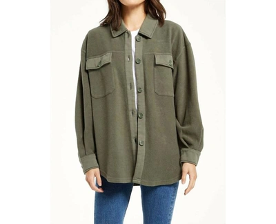 Z Supply Austen Washed Shirt Jacket In Olive In Green