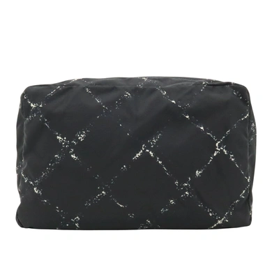 Pre-owned Chanel Travel Line Synthetic Clutch Bag () In Black