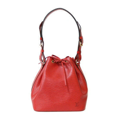 Pre-owned Louis Vuitton Noé Pm Leather Tote Bag () In Red