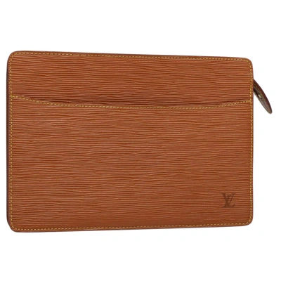 Pre-owned Louis Vuitton Pochette Homme Leather Clutch Bag () In Brown