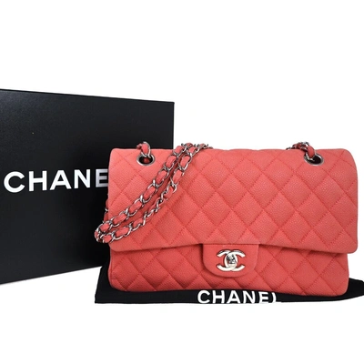 Pre-owned Chanel Double Flap Leather Shoulder Bag () In Pink