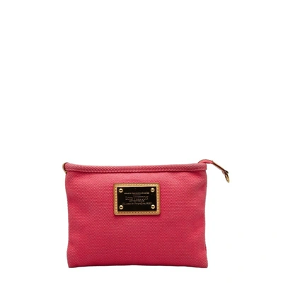 Pre-owned Louis Vuitton Antigua Canvas Clutch Bag () In Pink