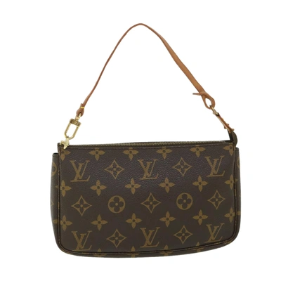 Pre-owned Louis Vuitton Pochette Accessoire Canvas Clutch Bag () In Brown