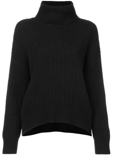 Nili Lotan Keiran Ribbed Cashmere Turtleneck Sweater In Black