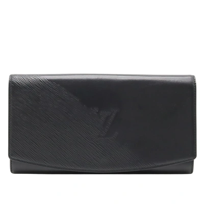 Pre-owned Louis Vuitton Aegean Leather Clutch Bag () In Black
