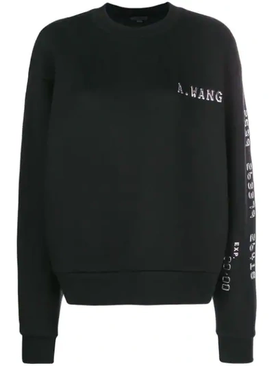 Alexander Wang Terry Appliquéd Cotton-blend Jersey Sweatshirt In Black 001