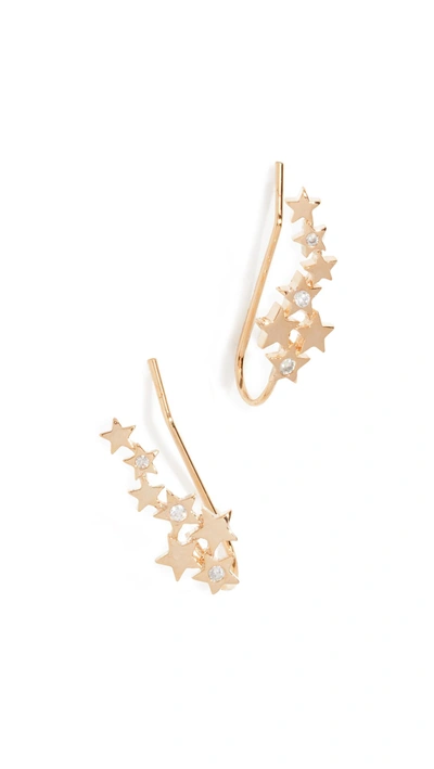 Jules Smith Star Light Crawler Earrings In Gold/clear
