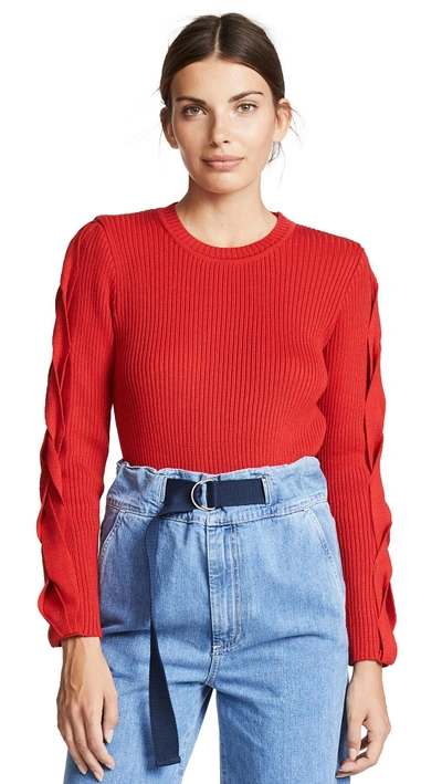 Ksenia Schnaider Wool Mixed Sweater In Red