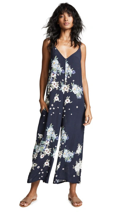 One By Lacausa Midnight Elise Jumpsuit In Midnight Floral