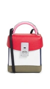 The Volon Basic Alice Leather Box Bag - Red In Red/white
