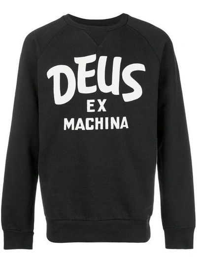 Deus Ex Machina Logo Print Sweater - Black