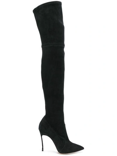 Casadei Over-the-knee Blade Boots In Nero