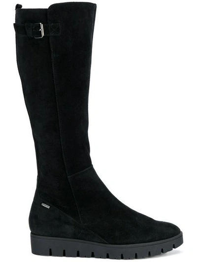Hogl Flat Knee Length Boots In Black