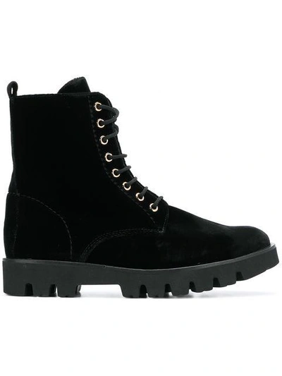 Hogl Flat Lace-up Boots In Black