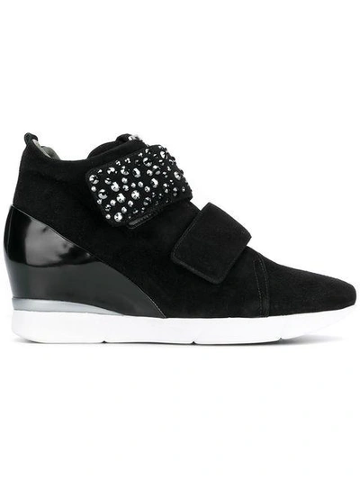 Hogl Embellished Wedged Sneakers - Black