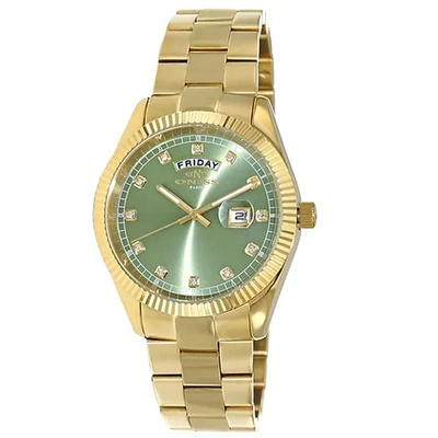 Oniss Men's Admiral Green Dial Watch In Gold / Gold Tone / Green