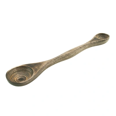 Island Bamboo 9-inch Pakkawood Double Sided Measuring Spoon In Black